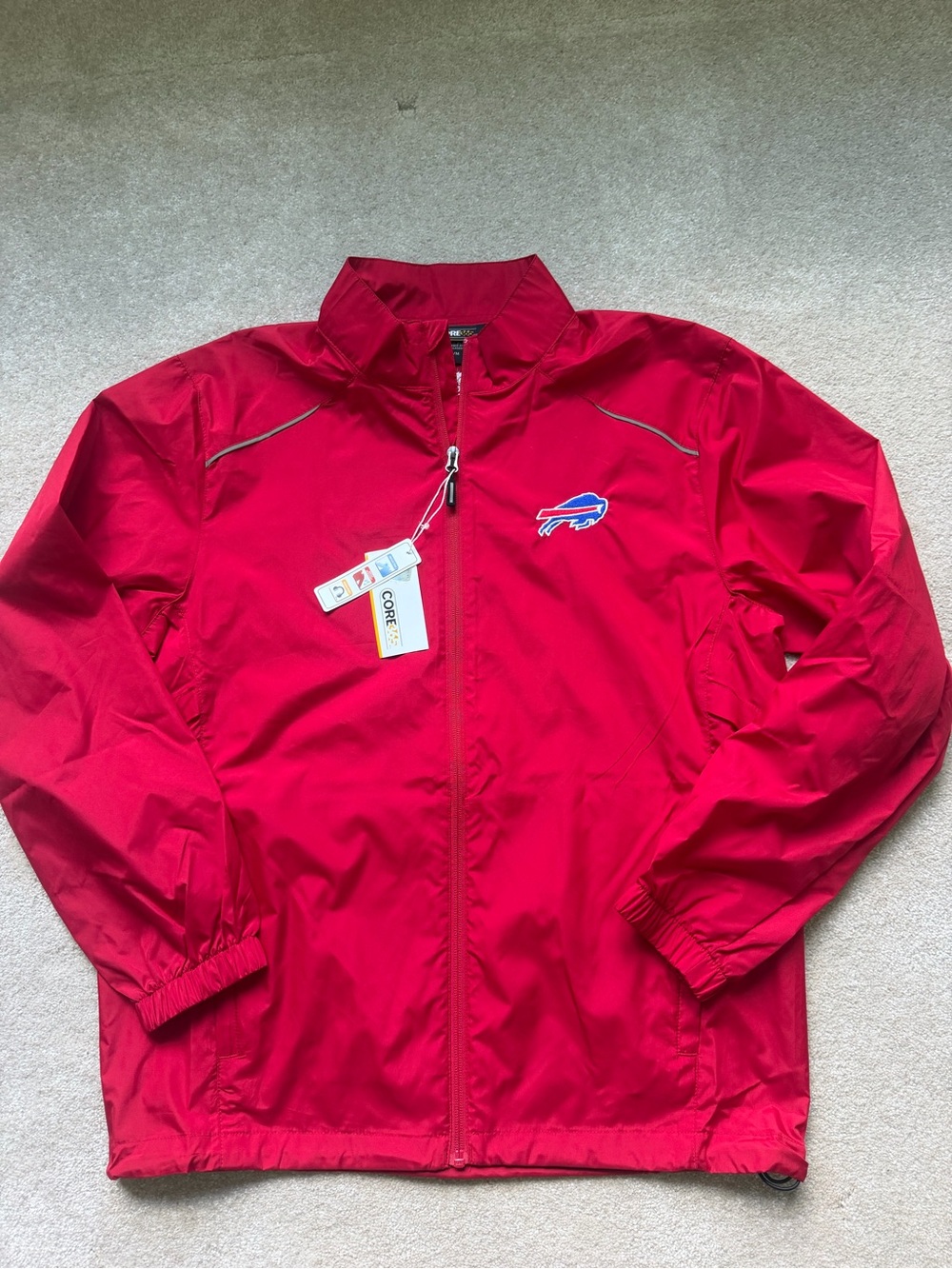 Buffalo Red Windbreaker Jacket - Men's Lightweight rain jacket Full-Zip